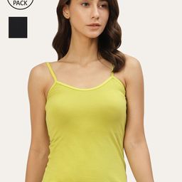 Lady Lyka Women Pack Of 2 Solid Cotton Camisoles-image-71