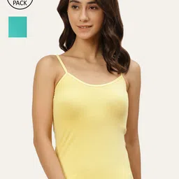 Lady Lyka Women Pack Of 2 Solid Cotton Camisoles-image-94