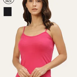 Lady Lyka Women Pack Of 2 Solid Cotton Camisoles-image-39
