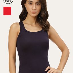 Lady Lyka Women Pack Of 2 Solid Cotton Camisoles-image-51