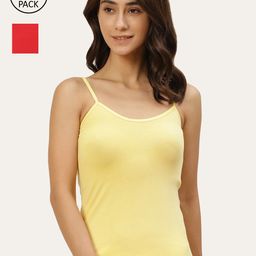 Lady Lyka Women Pack Of 2 Solid Cotton Camisoles-image-74