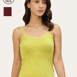 Lady Lyka Women Pack Of 2 Solid Cotton Camisoles-image-79
