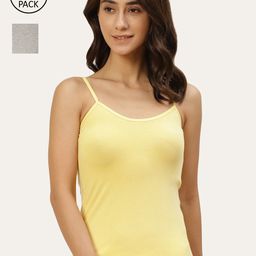 Lady Lyka Women Pack Of 2 Solid Cotton Camisoles-image-88
