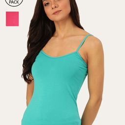 Lady Lyka Women Pack of 2 Solid Cotton Camisoles-image-40