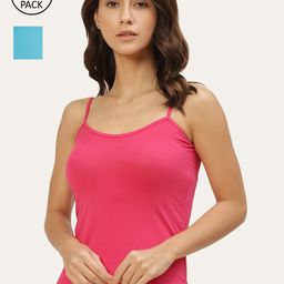 Lady Lyka Women Pack of 2 Solid Cotton Camisoles-image-98