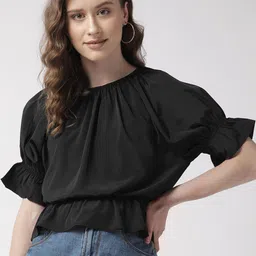 Sera Black Blouson Top-35