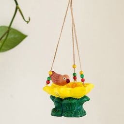 ExclusiveLane The Farm Fables Yellow Terracotta Bird Feeder-image-55