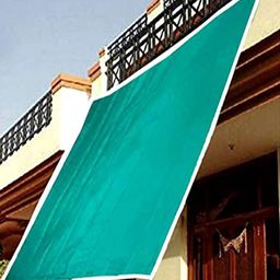 Kuber Industries Green Permeable UV Block Fabric PVC Sun Shade Sail Square Canopy Net-18
