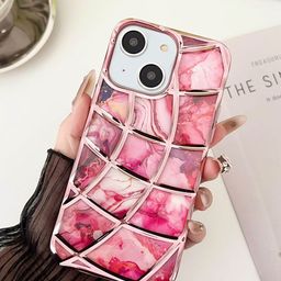 Luxury Kase LK145 Electroplated Geometric iPhone 14 Back Case-image-15