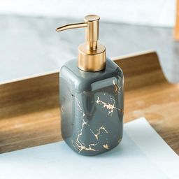 UMAI Grey Stoneware Abstract Printed Soap Dispenser 300 ml-image-13