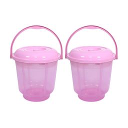 Kuber Industries Pink 2 Pieces Unbreakable Bathroom Buckets 13 L Each-5