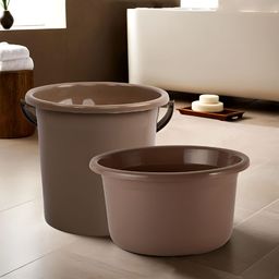 Kuber Industries Brown 2 Pieces Matte Bath Accessories Set-image-17