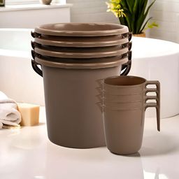Kuber Industries Brown 8 pieces Bath Accessories Set-image-11