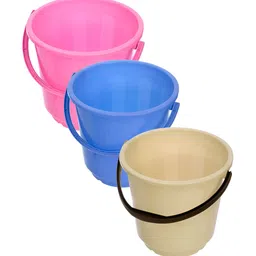 Kuber Industries Pink & Blue 3 Pieces Unbreakable Bucket-image-84
