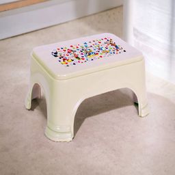 Kuber Industries Grey 2 Pieces Mickey & Friends Printed Bathroom Step Stools-83
