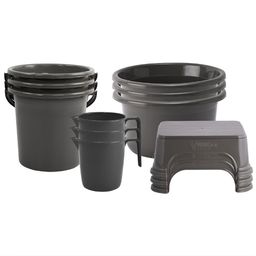 Kuber Industries Grey 12 Pieces Matte Bath Accessories Set-image-95