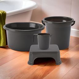 Kuber Industries Grey 4 pieces Bath Accessories Set-image-14