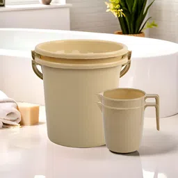 Kuber Industries Beige 4 Pieces Matte Bath Accessories Set-91