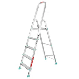 SPOTZERO by MILTON 5 Step Wide Durable Anti Skid Foldable Aluminium Ladder-19