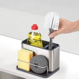 Joseph Joseph Grey Sink Caddy with Sponge Holder Organiser-image-7