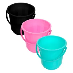 Kuber Industries Black & Pink 3 Pieces Unbreakable Bucket-image-76