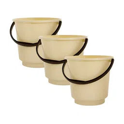 Kuber Industries Cream 3 Pieces Unbreakable Bucket-31