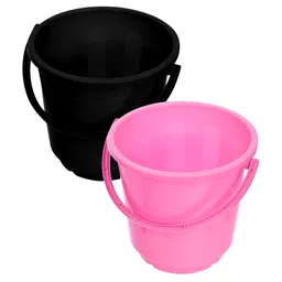 Kuber Industries Black & Pink 2 Pieces Unbreakable Bucket-11