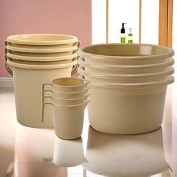 Kuber Industries Beige 12 pieces Bath Accessories Set-26