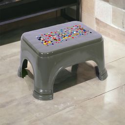 Kuber Industries Grey 2 Pieces Mickey & Friends Printed Bathroom Step Stools-66