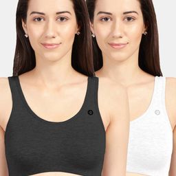 Sonari Black & White Set of 2 Solid Non-Padded Cami Bra-46