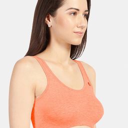Sonari Grey & Peach-Coloured Set Of 2 Non Padded Non Wired Full Coverage Cami Bra image 2