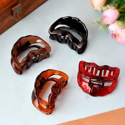 Silvermerc Designs Women Multi Color Pack Of 4 Claw Clips-image-96