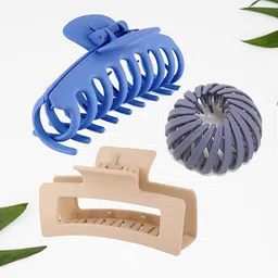 Krelin Women Set Of 3 Solid Plastic Claw Clips-image-52