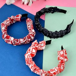 Silvermerc Designs Girls Multicoloured Set of 3 Printed Hairband-18