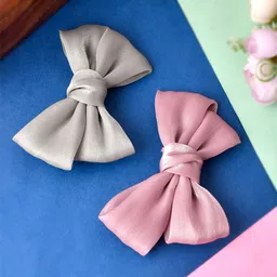 Silvermerc Designs Girls Grey & Pink Set of 2 Alligator Hair Clip-87