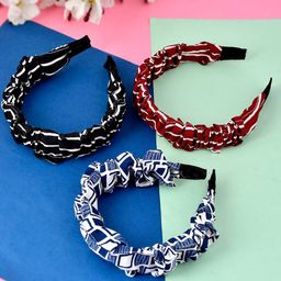 Silvermerc Designs Girls Red & Black Set of 3 Hairband-51