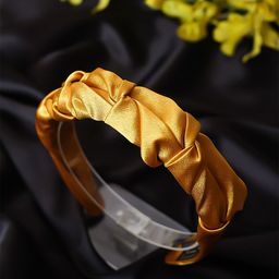 Bellofox Women Yellow Satin Crinkles Hairband-image-19