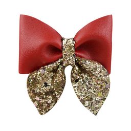 Aye Candy Girls Maroon & Gold-Toned Embellished Sailor Bow Alligator Hair Clip-image-4
