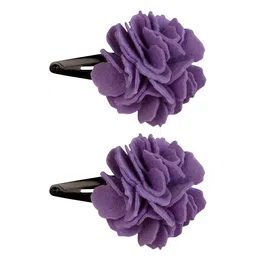 Aye Candy Girls Purple Set of 2 Flower Embellished Tic Tac Hair Clips-47