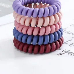 CHANDERKASH Women Set of 15 Spiral Cord Hair Rubber and Tic Tac Hair Clip-image-35