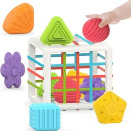 OPINA 6 Pieces Block Sensory Shape Sorter Montessori Toys-19