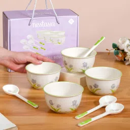 Ceramic Serving Bowl Tuscany Soup Bowls With Spoons-17