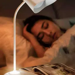akr LED DESK TOUCH SWITCH , MOON NIGHT LAMP RECHARGEABLE TABLE LAMP LED STUDY LAMP ( 30CM , WHITE ) Table Lamp image 2