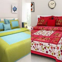 210 TC Cotton Double Printed Flat Bedsheet-image-61