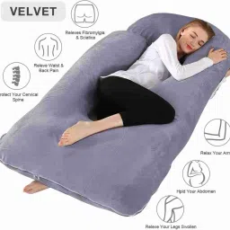 Relex Polyester Fibre Solid Pregnancy Pillow Pack of 1-image-48