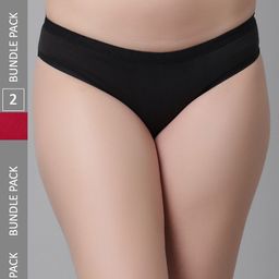 KEX Women Pack Of 2 Pure Cotton Hipster Briefs-image-99