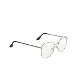 ALIGATORR Unisex Clear Lens & Gunmetal-Toned UV Protected Oval Sunglasses AGR_HEXA_NICKLE-18