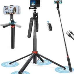 RETRACK P185 1.8M Long Aluminum Tripod Bluetooth Shutter 360° Rotating 1/4 Screw 4 leg Tripod-picture-13