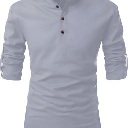 Men Solid Cotton Blend Straight Kurta-image-98