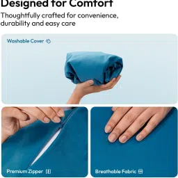 frido Wedge Plus Memory Foam Cushion for Sleeping, Acid Reflux Relief & Leg Elevator Memory Foam Solid Orthopaedic Pillow Pack of 1 image 5